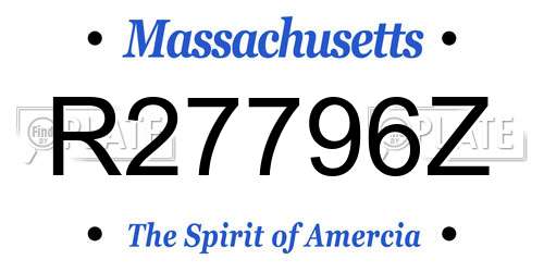 R27796Z Massachusetts License Plate