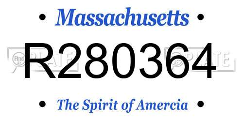 R280364 Massachusetts License Plate