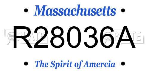 R28036A Massachusetts License Plate