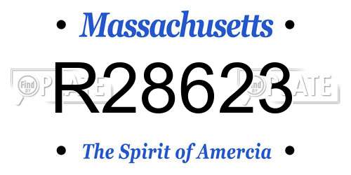 R28623 Massachusetts License Plate
