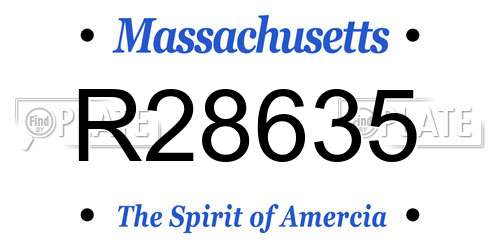R28635 Massachusetts License Plate
