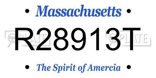 R28913T Massachusetts License Plate