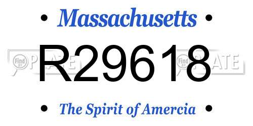 R29618 Massachusetts License Plate
