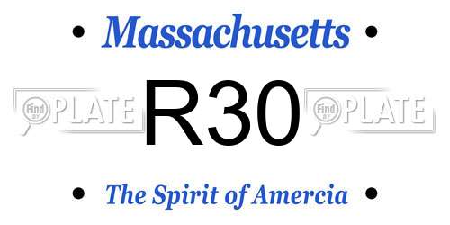 R30 Massachusetts License Plate