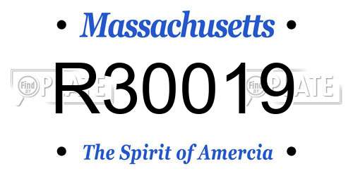 R30019 Massachusetts License Plate
