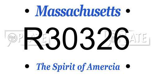 R30326 Massachusetts License Plate