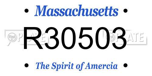 R30503 Massachusetts License Plate