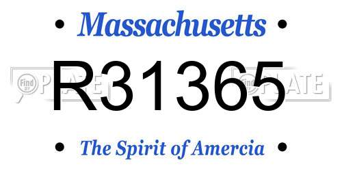 R31365 Massachusetts License Plate