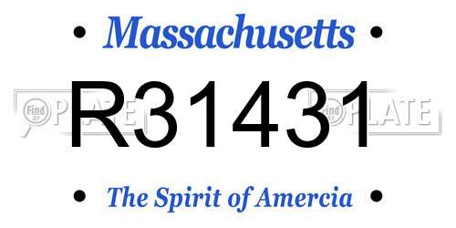 R31431 Massachusetts License Plate