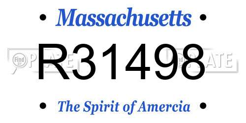 R31498 Massachusetts License Plate