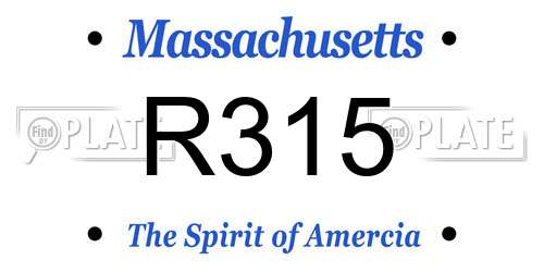 R315 Massachusetts License Plate