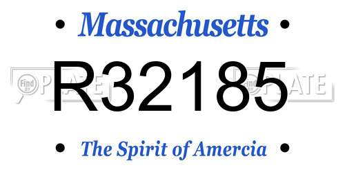 R32185 Massachusetts License Plate