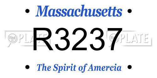 R3237 Massachusetts License Plate