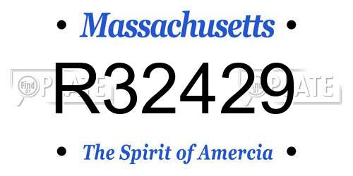 R32429 Massachusetts License Plate