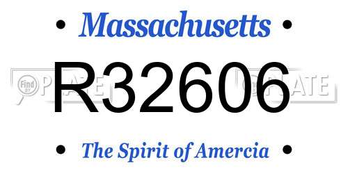 R32606 Massachusetts License Plate