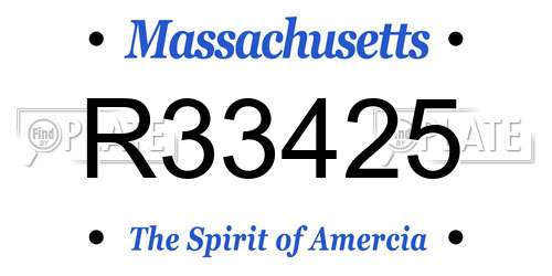 R33425 Massachusetts License Plate