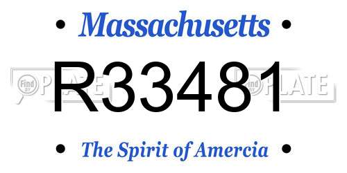 R33481 Massachusetts License Plate