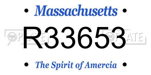 R33653 Massachusetts License Plate