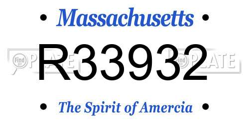R33932 Massachusetts License Plate