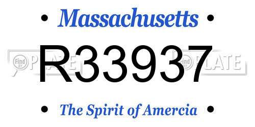 R33937 Massachusetts License Plate