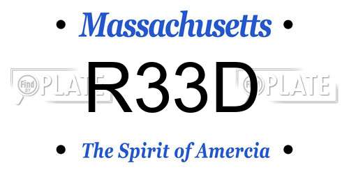 R33D Massachusetts License Plate