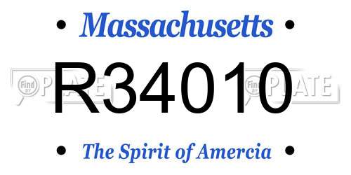 R34010 Massachusetts License Plate