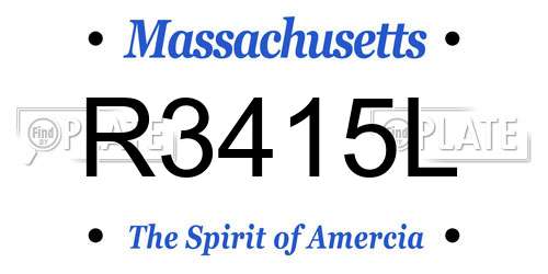 R3415L Massachusetts License Plate