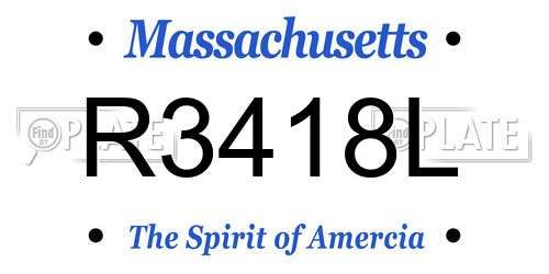 R3418L Massachusetts License Plate