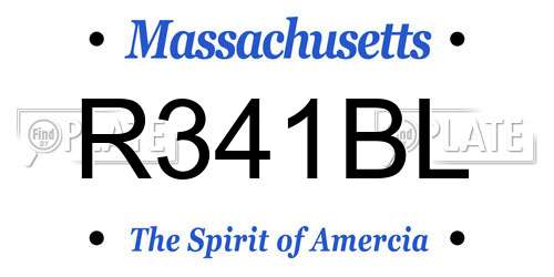 R341BL Massachusetts License Plate