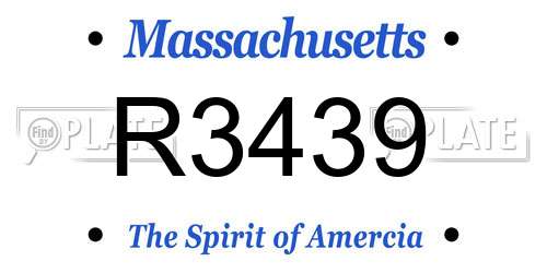 R3439 Massachusetts License Plate