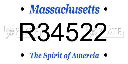 R34522 Massachusetts License Plate