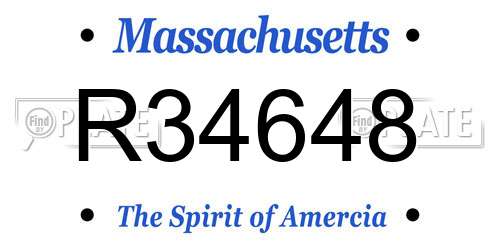 R34648 Massachusetts License Plate