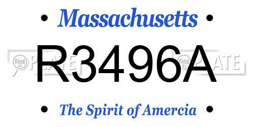 R3496A Massachusetts License Plate
