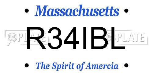 R34IBL Massachusetts License Plate