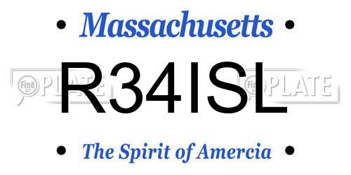 R34ISL Massachusetts License Plate