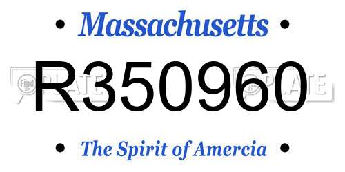 R350960 Massachusetts License Plate