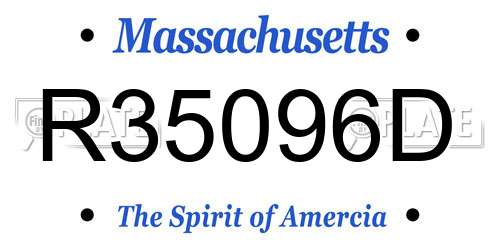 R35096D Massachusetts License Plate