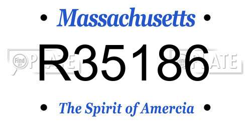 R35186 Massachusetts License Plate