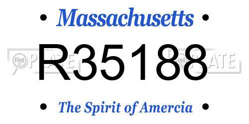 R35188 Massachusetts License Plate