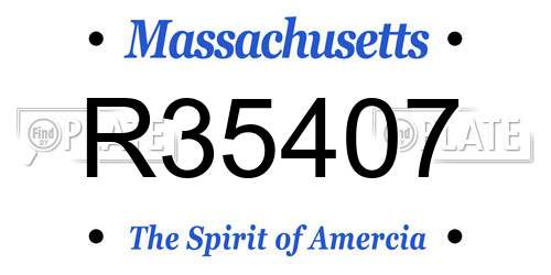 R35407 Massachusetts License Plate