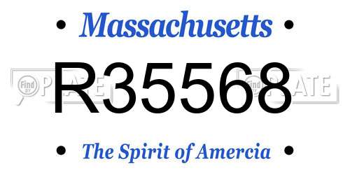 R35568 Massachusetts License Plate