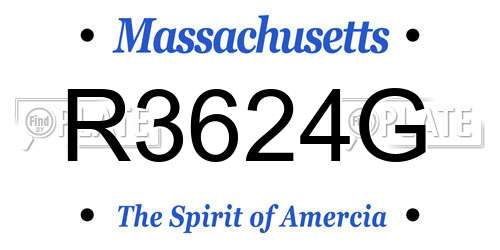 R3624G Massachusetts License Plate