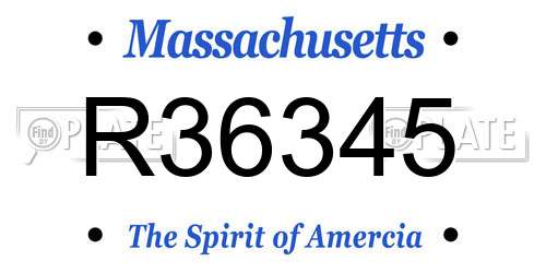 R36345 Massachusetts License Plate