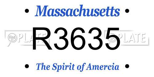 R3635 Massachusetts License Plate