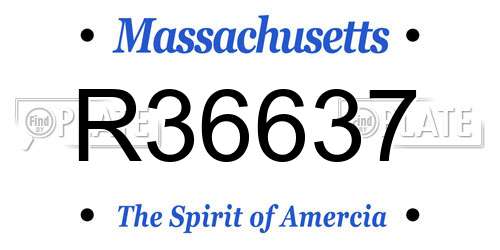 R36637 Massachusetts License Plate