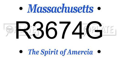 R3674G Massachusetts License Plate