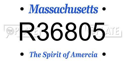 R36805 Massachusetts License Plate