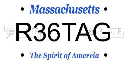 R36TAG Massachusetts License Plate