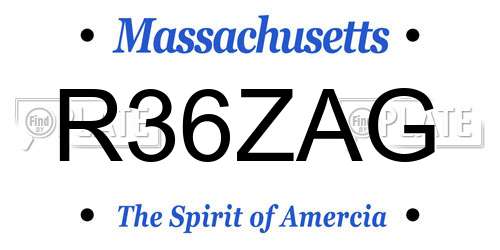 R36ZAG Massachusetts License Plate