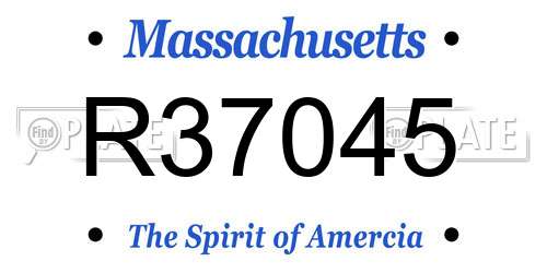 R37045 Massachusetts License Plate